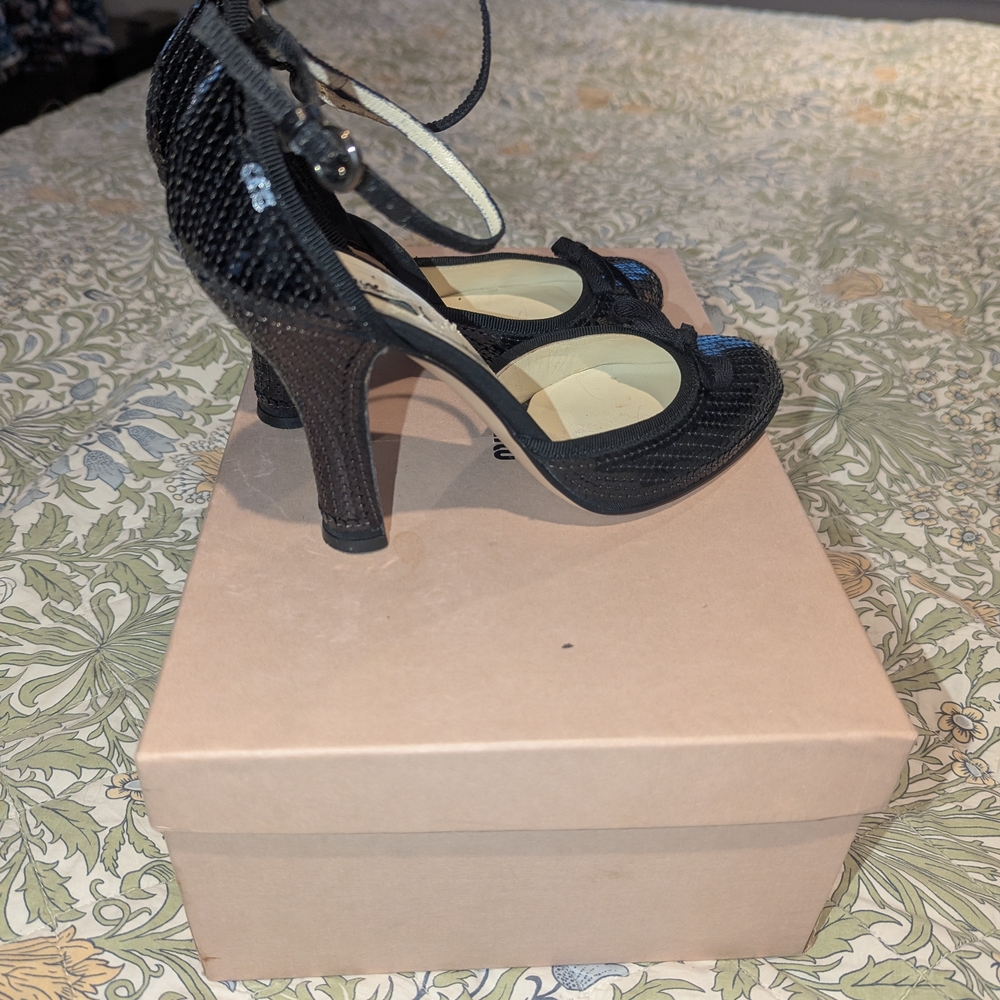 Miu Miu Black Sparkle Women's Heels - Picture 7 of 15